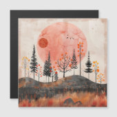 Carte Magnétique Paysage Abstrait de Boho (13) (Devant / Derrière)