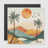 Carte Magnétique Paysage Abstrait de Boho (16) (Devant / Derrière)