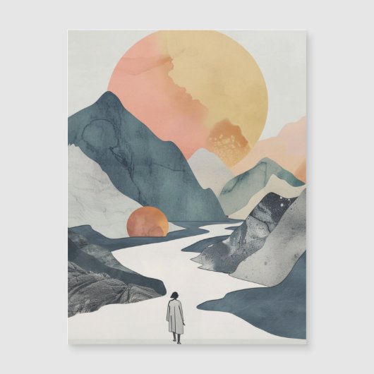 Carte Magnétique Paysage Abstrait de Boho (2) (Devant)