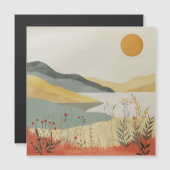 Carte Magnétique Paysage Abstrait de Boho (25) (Devant / Derrière)