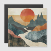 Carte Magnétique Paysage Abstrait de Boho (5) (Devant / Derrière)