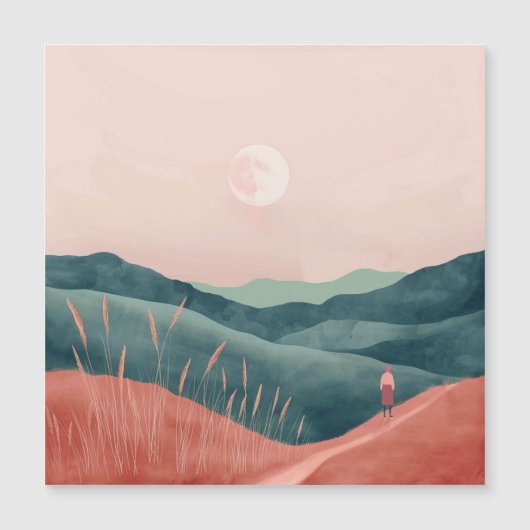 Carte Magnétique Paysage Abstrait de Boho (7) (Devant)