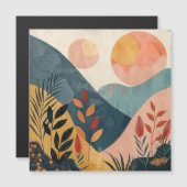 Carte Magnétique Paysage Abstrait de Boho (8) (Devant / Derrière)