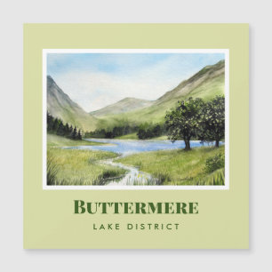 Carte Magnétique Paysage aquarelle Peinture du lac Buttermere