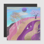 Carte Magnétique Paysage des fleurs du printemps (Devant / Derrière)