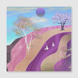 Carte Magnétique Paysage des fleurs du printemps