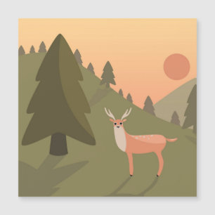 Carte Magnétique Paysage Montagne des Cerfs Nature Parc sauvage Cou