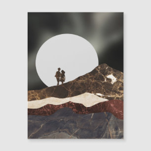 Carte Magnétique Paysage romantique en marbre clair de lune