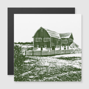 Carte Magnétique Paysage rural maison de ferme de style coupe