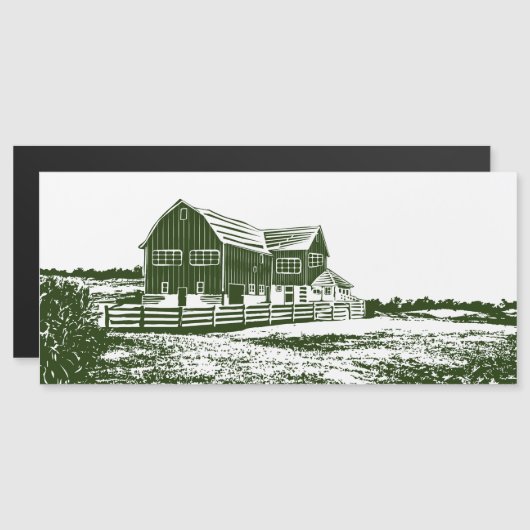 Carte Magnétique Paysage rural maison de ferme de style coupe (Devant / Derrière)
