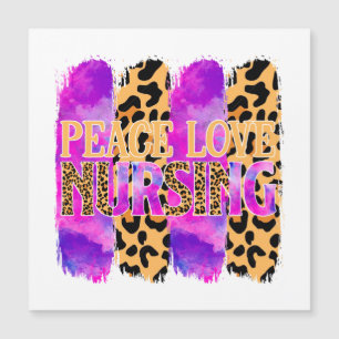 Carte Magnétique Peace Love Nursing - Cute Nurse Design (2)