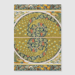Carte Magnétique Peacock Art Nouveau Style rond design complexe