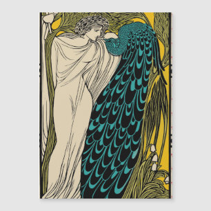 Carte Magnétique Peacock Fine Art Bird Nouveau