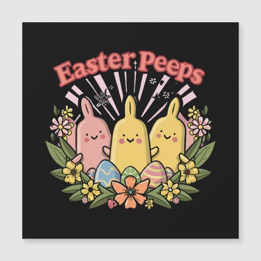 Carte Magnétique Peeps de Pâques (Devant)