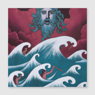 Carte Magnétique Peinture à l'huile Neptune cramoisie
