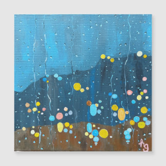Carte Magnétique Peinture Abstraite de pluie