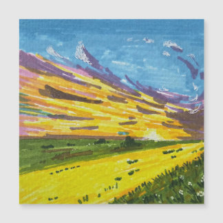 Carte Magnétique Peinture de paysage au marqueur
