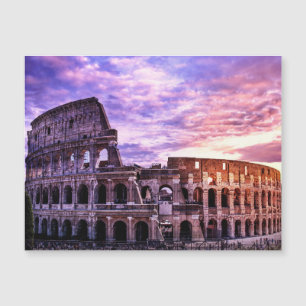 Carte Magnétique Peinture du Colisée à Rome au coucher du soleil