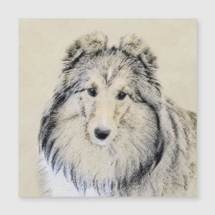 Carte Magnétique Peinture Shetland Sheepdog - Jolie art original ch