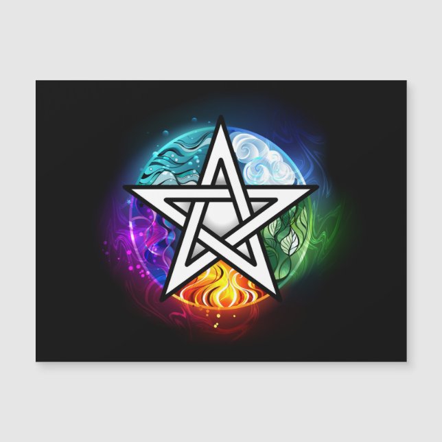 Carte Magnétique pentagramme du Wiccan (Devant)
