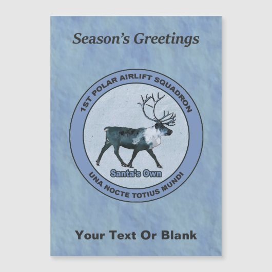 Carte Magnétique Père Noël 1er Polar Airlift Sqdn - Subduit (Devant)