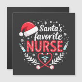 Carte Magnétique Père Noël Infirmière préférée Noël Infirmière (Devant / Derrière)