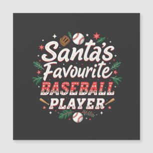 Carte Magnétique Père Noël Joueur favori de baseball Arbre de Noël