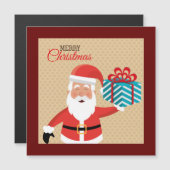 Carte Magnétique Père Noël Joyeux voeux de Noël (Devant / Derrière)