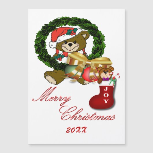 Carte magnétique père Noël Sock Christmas (Devant)