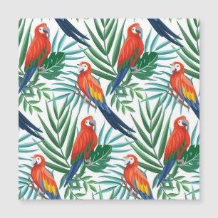 Carte Magnétique Perroquets tropicaux : Palmier luxuriant sans tran