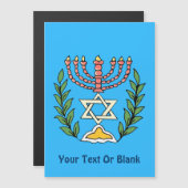 Carte Magnétique Persian Magen David Menorah (Devant / Derrière)