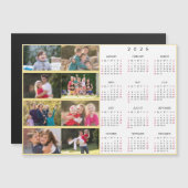 Carte Magnétique Personalized 8 Photo Collage Family 2026 Calendar (Devant / Derrière)