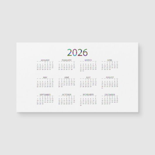 Carte Magnétique Personalized Customized 2026 (Devant)