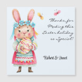 Carte Magnétique Personnalisable, Miss Lapin de Pâques Merci magnét (Devant)