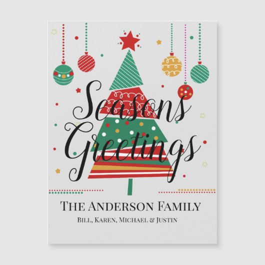 Carte magnétique personnalisable Retro Christmas T (Devant)