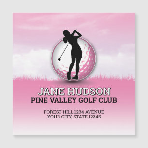 Carte Magnétique Personnalisation Élégante Femmes Golfeur Monogramm