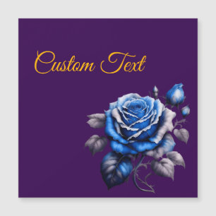 Carte Magnétique Personnalisé Blue Rose Love Timeless Floral Cadeau