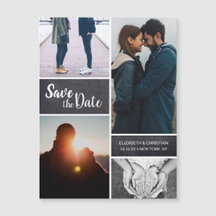 Carte Magnétique Personnalisé Enregistrer la date Mariage Photo Col