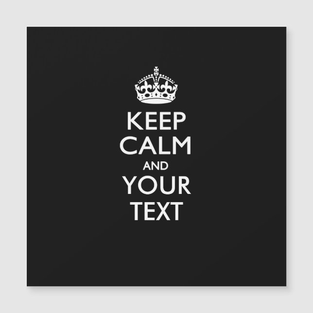 Carte Magnétique Personnalisé KEEP CALM Changer de couleur Arrière  (Devant)