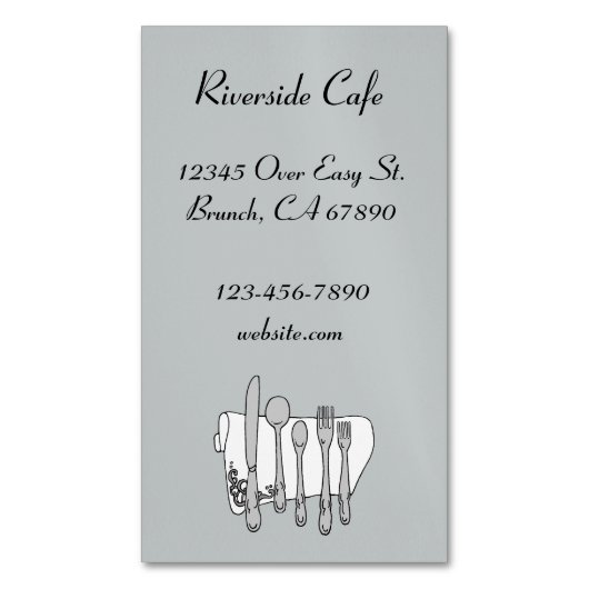 Carte magnétique personnalisée Silverware (devant Vertical)