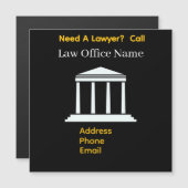 Carte Magnétique Personnaliser la publicité Besoin d'un avocat? Car (Devant / Derrière)