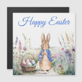Carte Magnétique Peter le lapin Joyeux Pâques (Devant / Derrière)