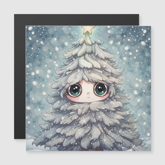 Carte Magnétique Petit Arbre de Noël (Devant / Derrière)
