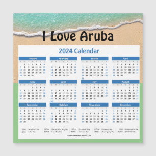 Carte Magnétique Petit calendrier magnétique 2024 d'Aruba