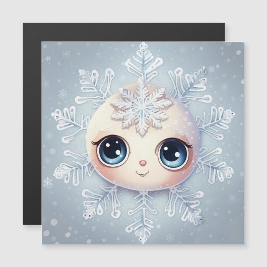 Carte Magnétique Petit flocon de neige 1 (Devant / Derrière)