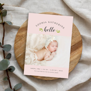 Carte Magnétique Petites Branches Annonce de Naissance Photo Magnét