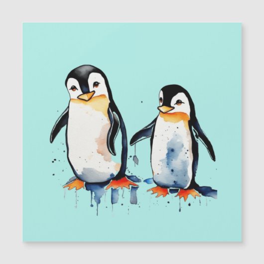 Carte Magnétique Petits pingouins mignons (Devant)