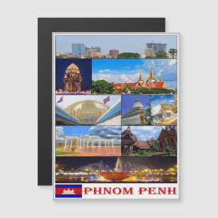 Carte Magnétique Phnom Penh - Cambodge - Mosaïque -