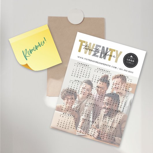 Carte magnétique photo calendrier 2025 Mix Typogra