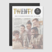 Carte magnétique photo calendrier 2025 Mix Typogra (Devant / Derrière)